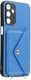 Samsung Galaxy A57 Hoesje met Pasjeshouder Litchi PU Leer met Koord Blauw afbeelding 4