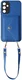 Samsung Galaxy A37 Hoesje met Pasjeshouder Litchi PU Leer met Koord Blauw afbeelding 2