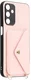 Samsung Galaxy A37 Hoesje met Pasjeshouder Litchi PU Leer met Koord Roze afbeelding 4