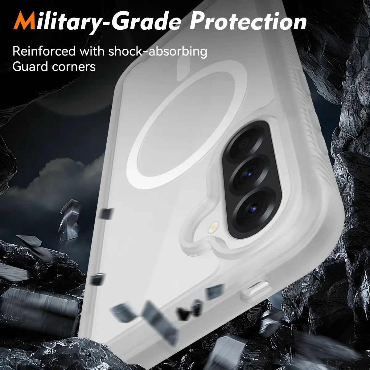 Samsung Galaxy A57 Hoesje Full Protect 360° Cover met MagSafe Matte Transparant afbeelding 4