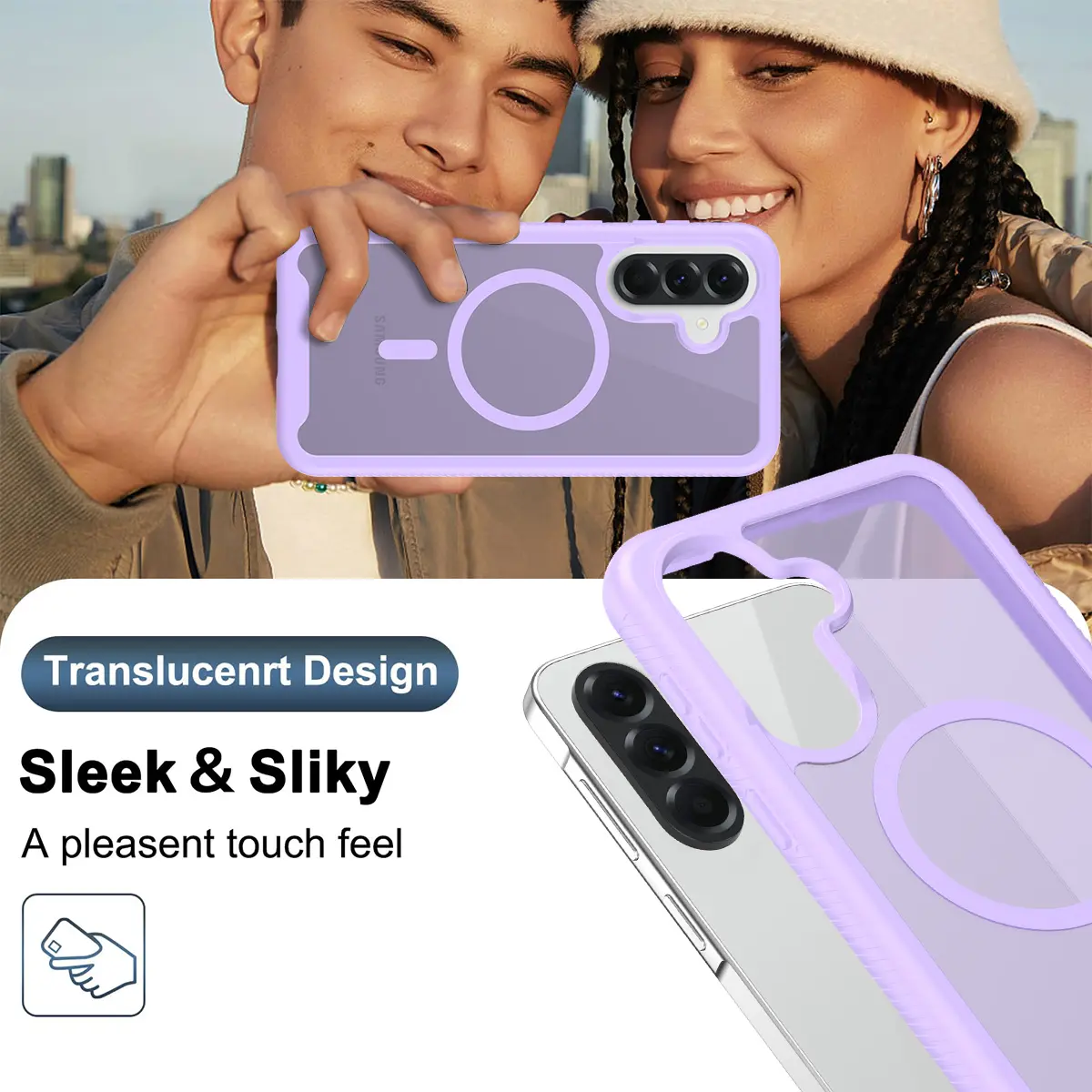 Samsung Galaxy A57 Hoesje Full Protect 360° Cover met MagSafe Matte Paars afbeelding 8