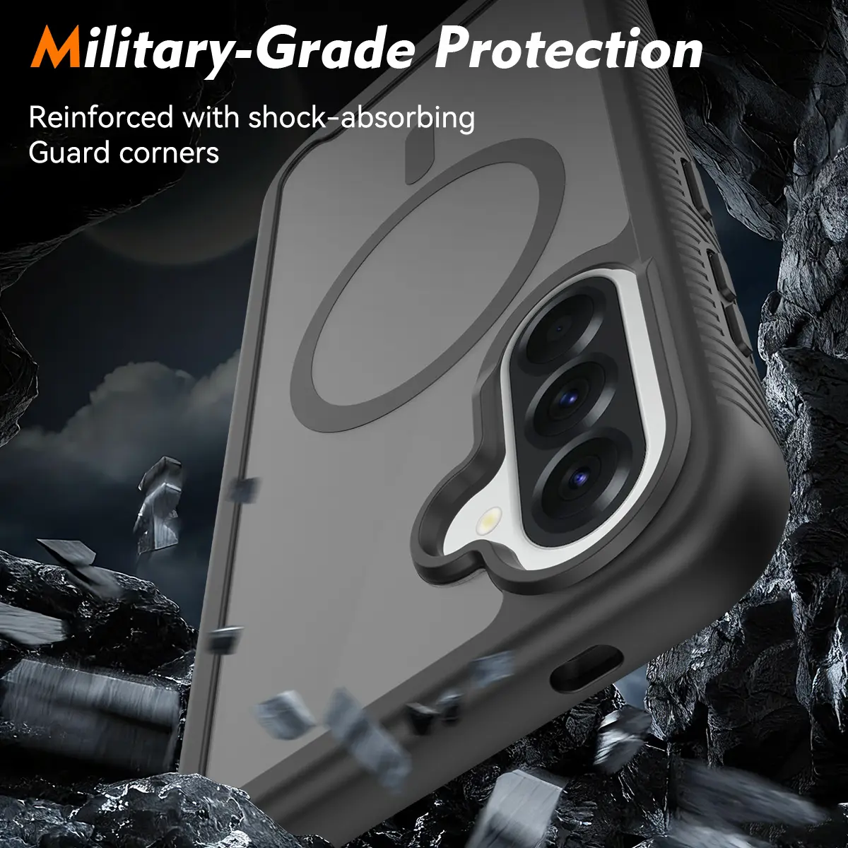 Samsung Galaxy A57 Hoesje Full Protect 360° Cover met MagSafe Matte Zwart afbeelding 4