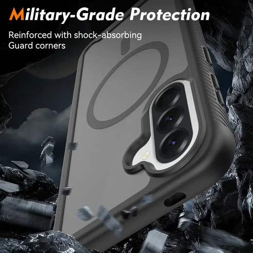 Samsung Galaxy A57 Hoesje Full Protect 360° Cover met MagSafe Matte Zwart afbeelding 4
