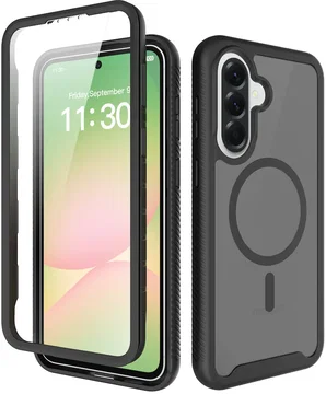 Samsung Galaxy A57 Hoesje Full Protect 360° Cover met MagSafe Matte Zwart