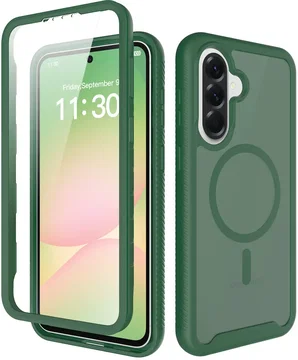 Samsung Galaxy A57 Hoesje Full Protect 360° Cover met MagSafe Matte Groen