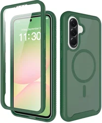 Samsung Galaxy A57 Hoesje Full Protect 360° Cover met MagSafe Matte Groen afbeelding