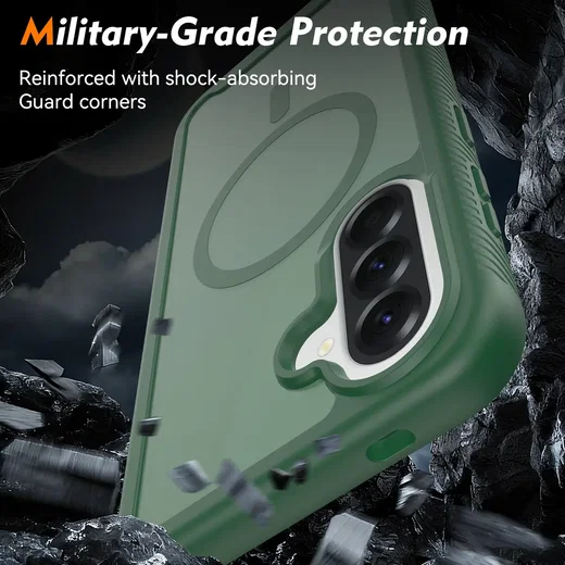 Samsung Galaxy A57 Hoesje Full Protect 360° Cover met MagSafe Matte Groen afbeelding 4