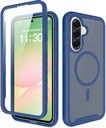 Samsung Galaxy A57 Hoesje Full Protect 360° Cover met MagSafe Matte Blauw