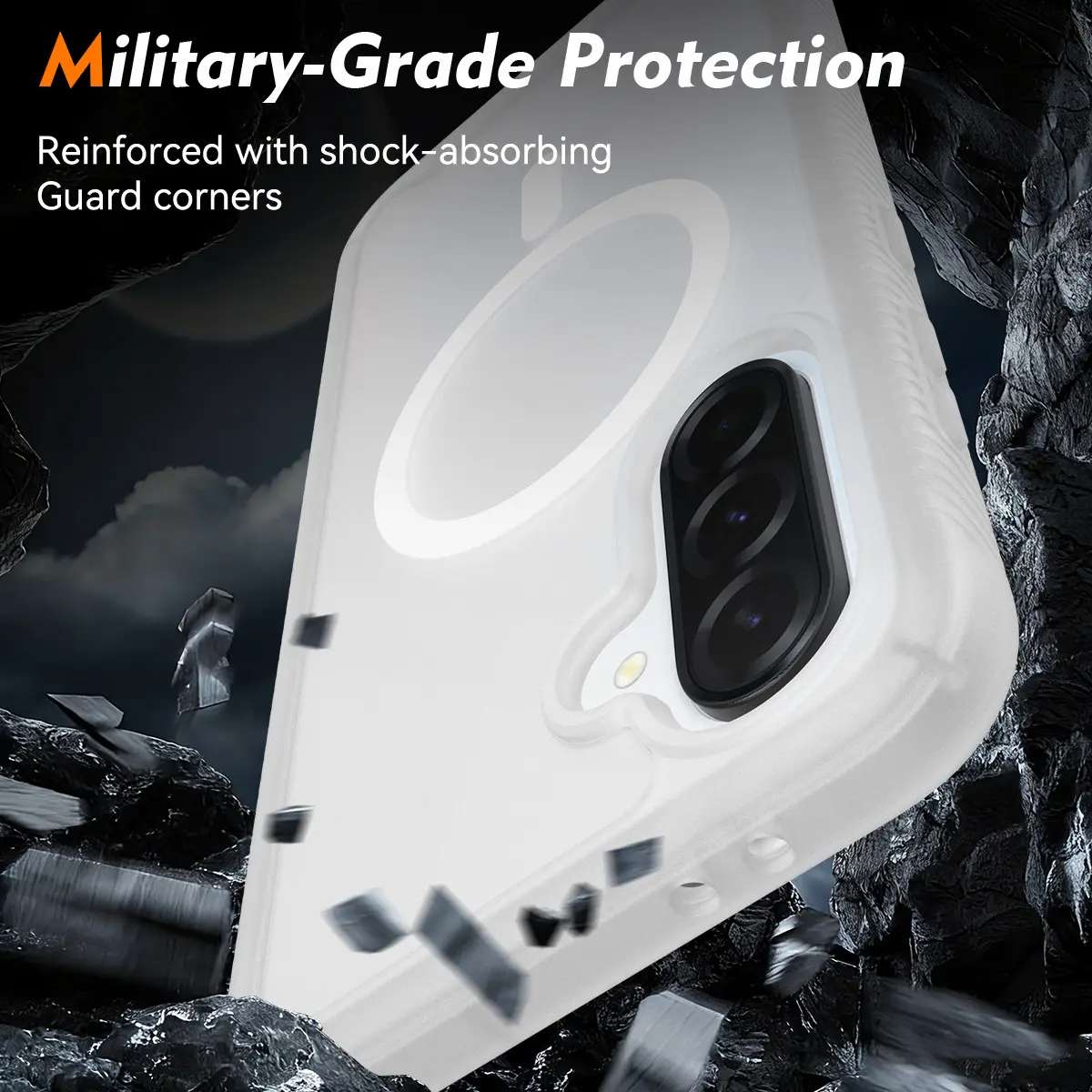 Samsung A37 / A36 / A56 Hoesje Full Protect 360° Cover MagSafe Matte Transparant afbeelding 3