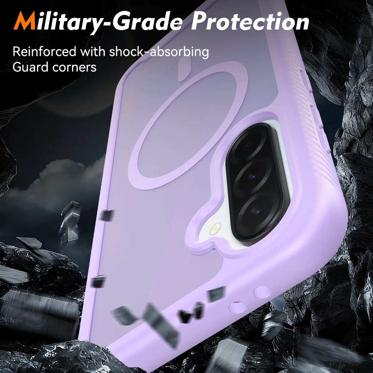 Samsung A37 / A36 / A56 Hoesje Full Protect 360° Cover MagSafe Matte Paars afbeelding 3