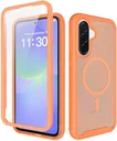 Samsung A37 / A36 / A56 Hoesje Full Protect 360° Cover MagSafe Matte Oranje