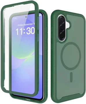 Samsung A37 / A36 / A56 Hoesje Full Protect 360° Cover MagSafe Matte Groen