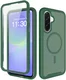 Samsung A37 / A36 / A56 Hoesje Full Protect 360° Cover MagSafe Matte Groen afbeelding 1