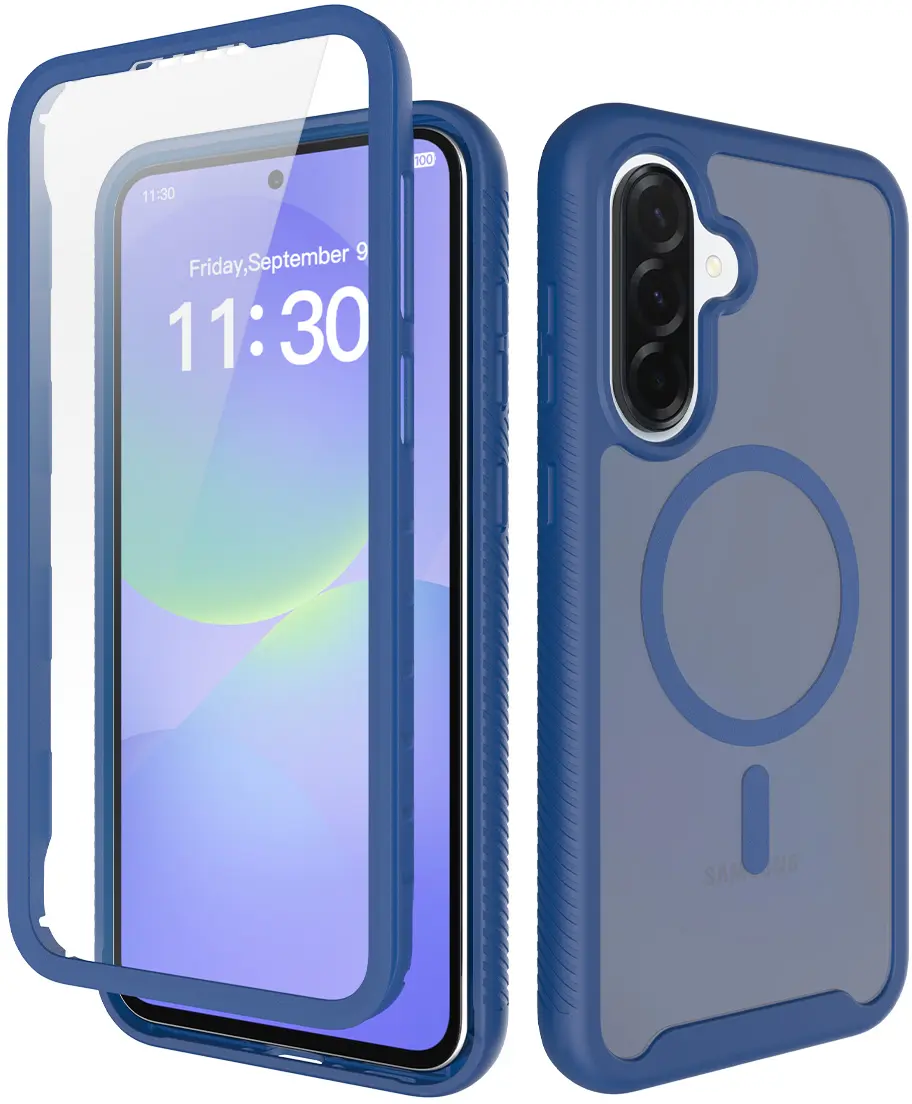 Samsung A37 / A36 / A56 Hoesje Full Protect 360° Cover MagSafe Matte Blauw afbeelding 1