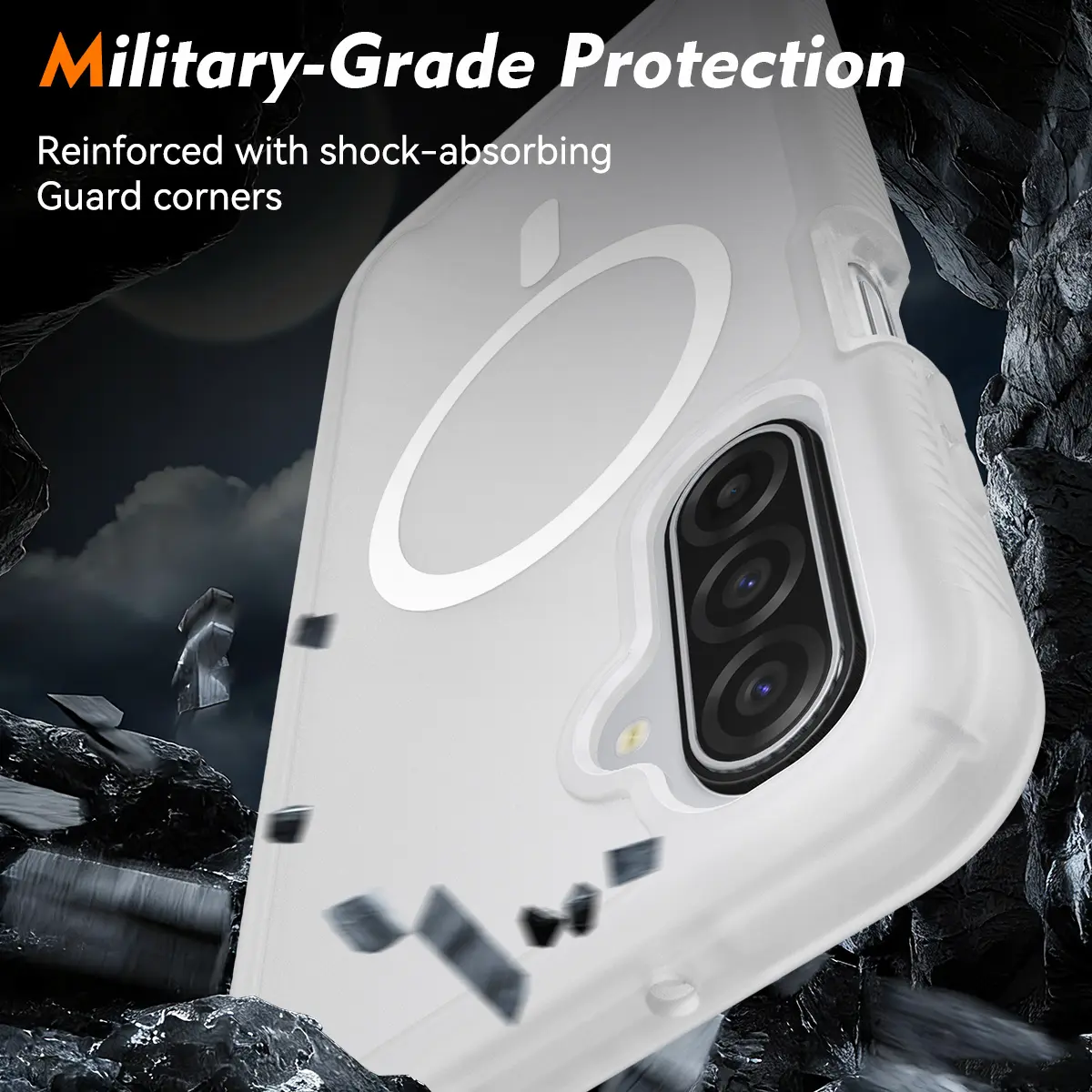 Samsung A17 / A16 / A26 Hoesje Full Protect 360° Cover MagSafe Matte Transparant afbeelding 3