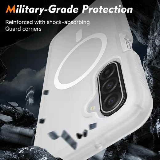 Samsung A17 / A16 / A26 Hoesje Full Protect 360° Cover MagSafe Matte Transparant afbeelding 3