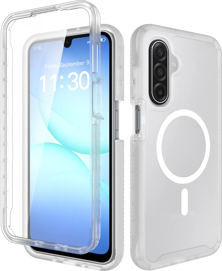 Samsung A17 / A16 / A26 Hoesje Full Protect 360° Cover MagSafe Matte Transparant afbeelding 1