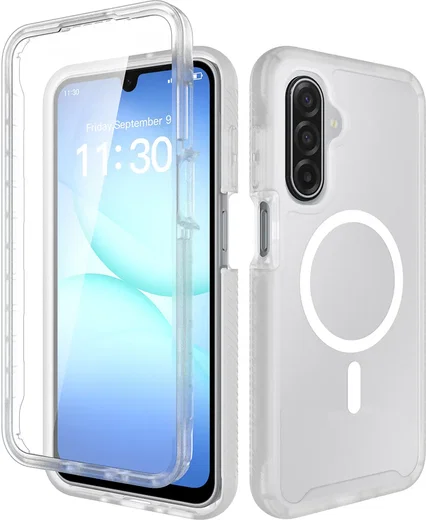 Samsung A17 / A16 / A26 Hoesje Full Protect 360° Cover MagSafe Matte Transparant afbeelding 1