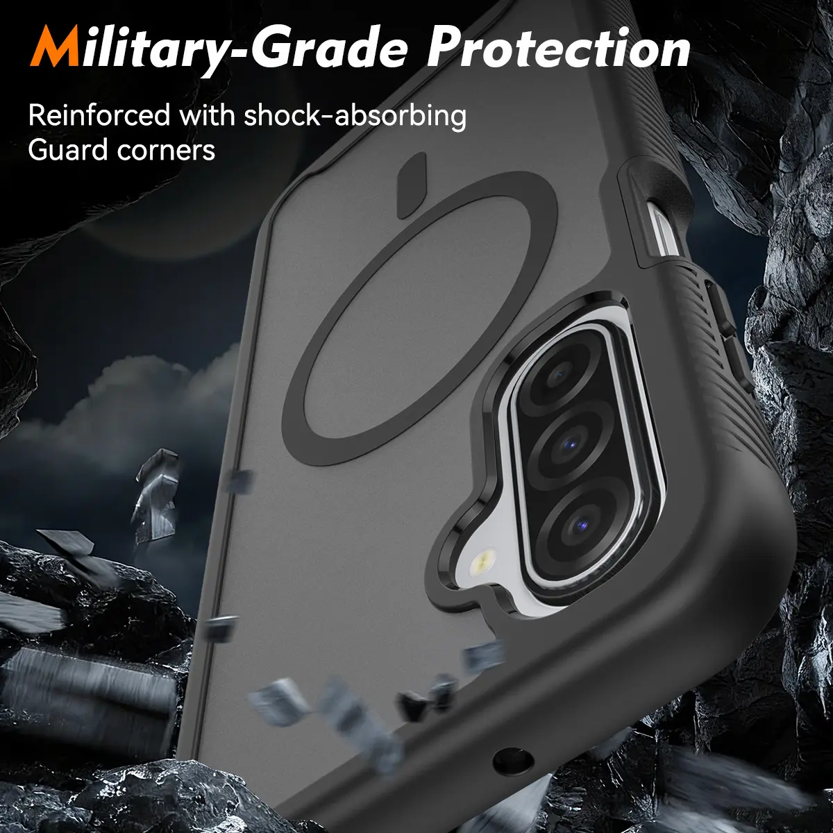 Samsung A17 / A16 / A26 Hoesje Full Protect 360° Cover MagSafe Matte Zwart afbeelding 4