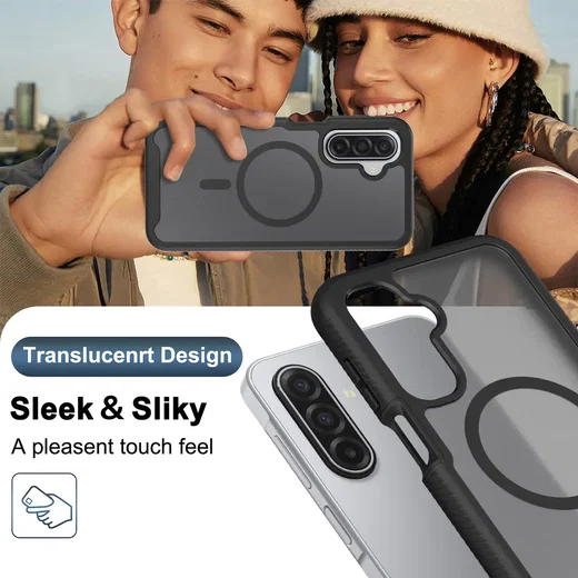Samsung A17 / A16 / A26 Hoesje Full Protect 360° Cover MagSafe Matte Zwart afbeelding 8