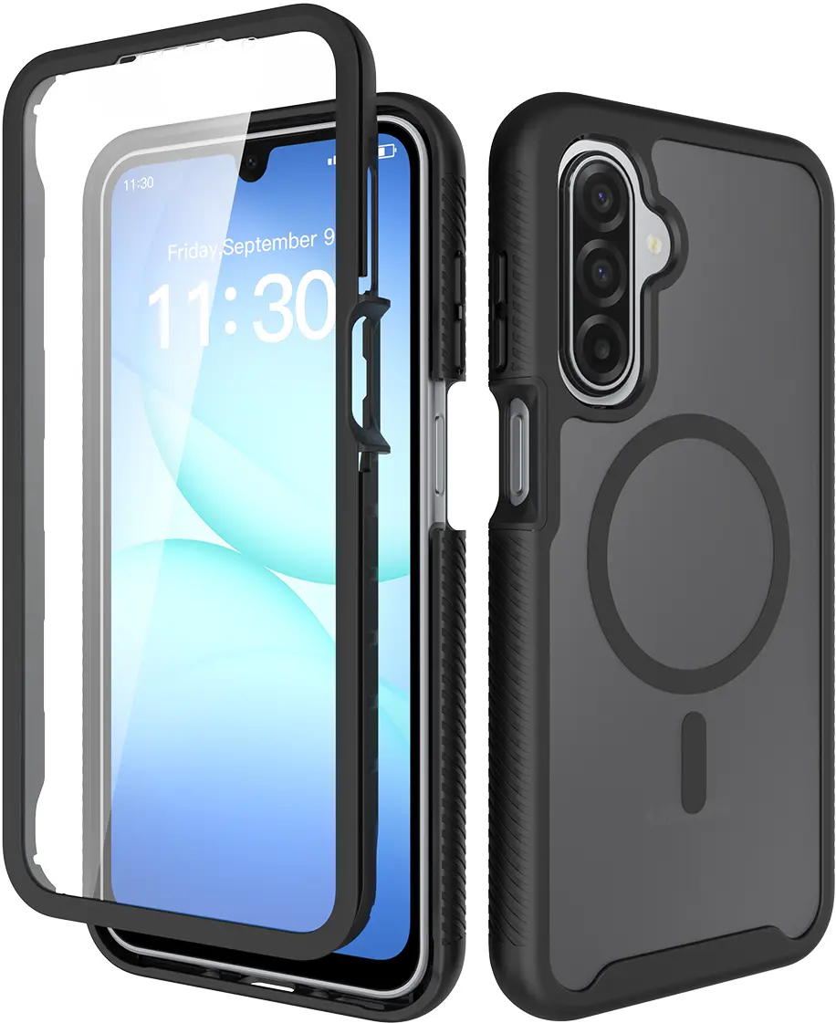 Samsung A17 / A16 / A26 Hoesje Full Protect 360° Cover MagSafe Matte Zwart afbeelding 1