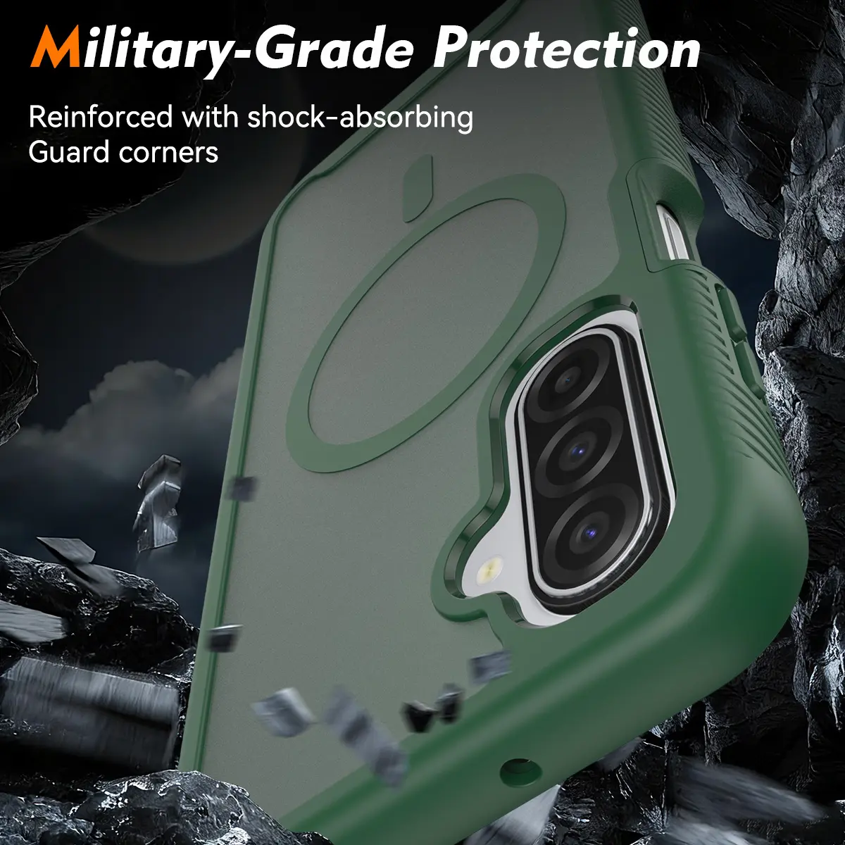Samsung A17 / A16 / A26 Hoesje Full Protect 360° Cover MagSafe Matte Groen afbeelding 4