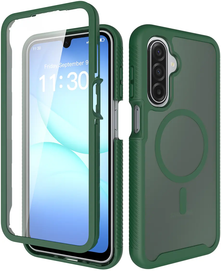 Samsung A17 / A16 / A26 Hoesje Full Protect 360° Cover MagSafe Matte Groen afbeelding 1