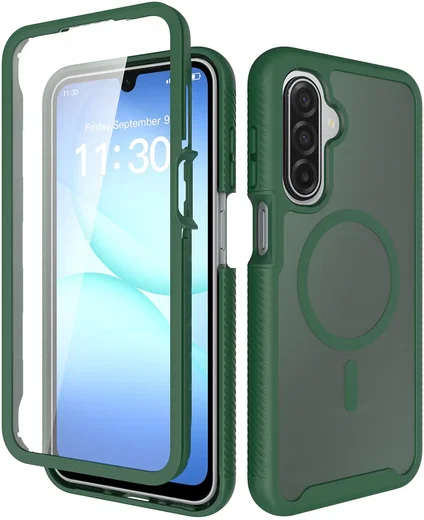 Samsung A17 / A16 / A26 Hoesje Full Protect 360° Cover MagSafe Matte Groen afbeelding 1