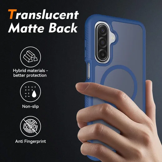 Samsung A17 / A16 / A26 Hoesje Full Protect 360° Cover MagSafe Matte Blauw afbeelding 2
