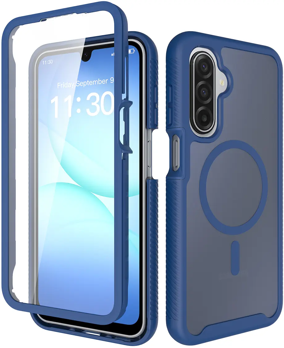 Samsung A17 / A16 / A26 Hoesje Full Protect 360° Cover MagSafe Matte Blauw afbeelding 1