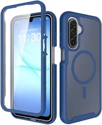 Samsung A17 / A16 / A26 Hoesje Full Protect 360° Cover MagSafe Matte Blauw afbeelding