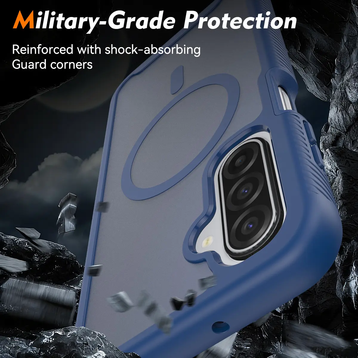 Samsung A17 / A16 / A26 Hoesje Full Protect 360° Cover MagSafe Matte Blauw afbeelding 3