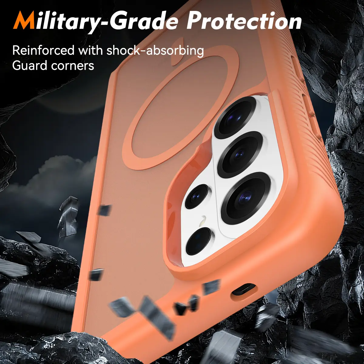 Samsung S26 Ultra Hoesje Full Protect 360° Cover met MagSafe Matte Oranje afbeelding 2