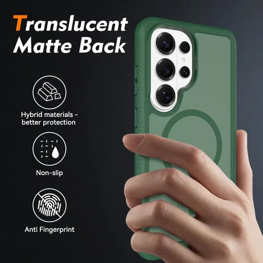 Samsung Galaxy S26 Ultra Hoesje Full Protect 360° Cover met MagSafe Matte Groen afbeelding 2