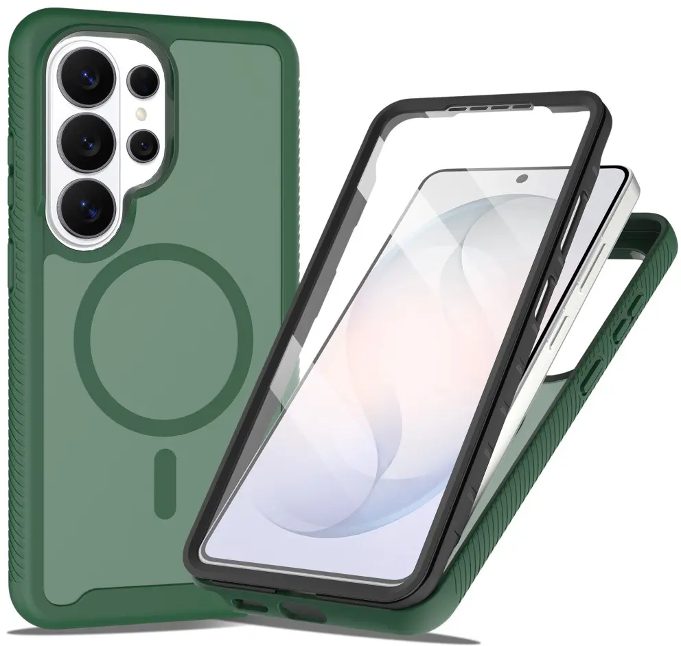 Samsung Galaxy S26 Ultra Hoesje Full Protect 360° Cover met MagSafe Matte Groen afbeelding 1