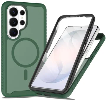 Samsung Galaxy S26 Ultra Hoesje Full Protect 360° Cover met MagSafe Matte Groen