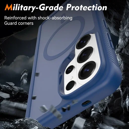 Samsung Galaxy S26 Ultra Hoesje Full Protect 360° Cover met MagSafe Matte Blauw afbeelding 4