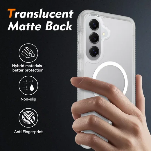 Samsung S26 Plus Hoesje Full Protect 360° Cover met MagSafe Matte Transparant afbeelding 2
