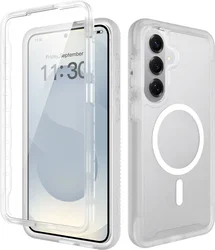Samsung S26 Plus Hoesje Full Protect 360° Cover met MagSafe Matte Transparant afbeelding
