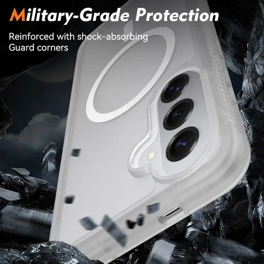 Samsung S26 Plus Hoesje Full Protect 360° Cover met MagSafe Matte Transparant afbeelding 3