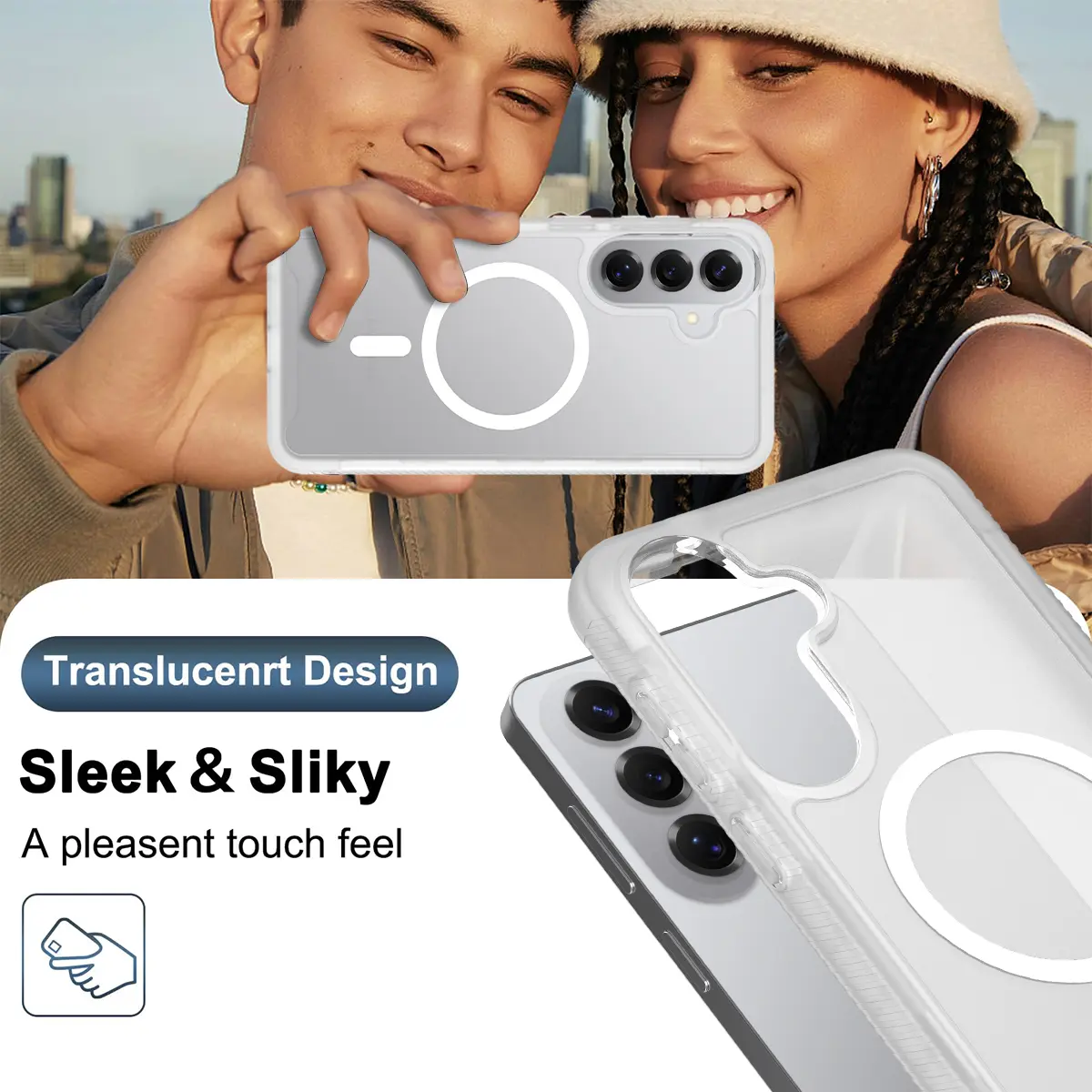 Samsung S26 Plus Hoesje Full Protect 360° Cover met MagSafe Matte Transparant afbeelding 6