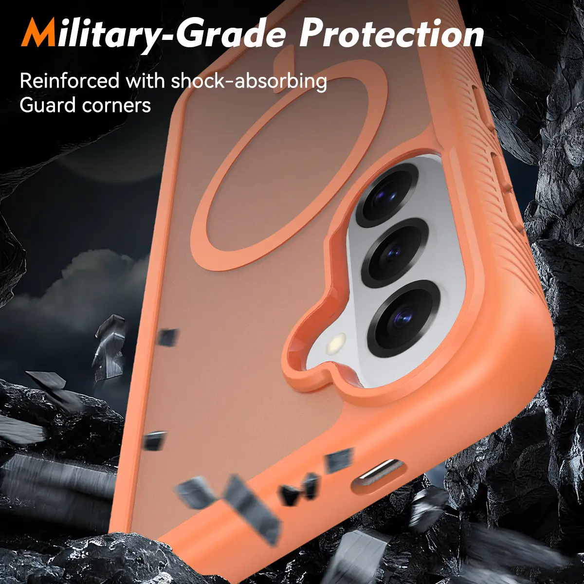 Samsung S26 Plus Hoesje Full Protect 360° Cover met MagSafe Matte Oranje afbeelding 4