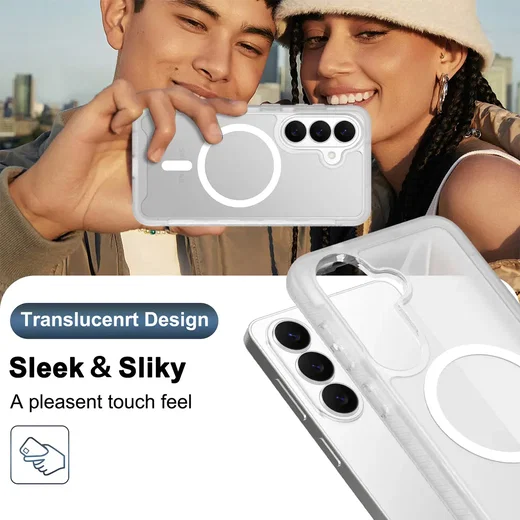 Samsung Galaxy S26 Hoesje Full Protect 360° Cover met MagSafe Matte Transparant afbeelding 8
