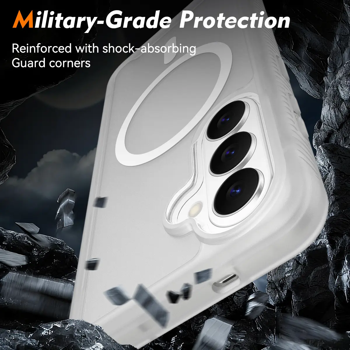 Samsung Galaxy S26 Hoesje Full Protect 360° Cover met MagSafe Matte Transparant afbeelding 4