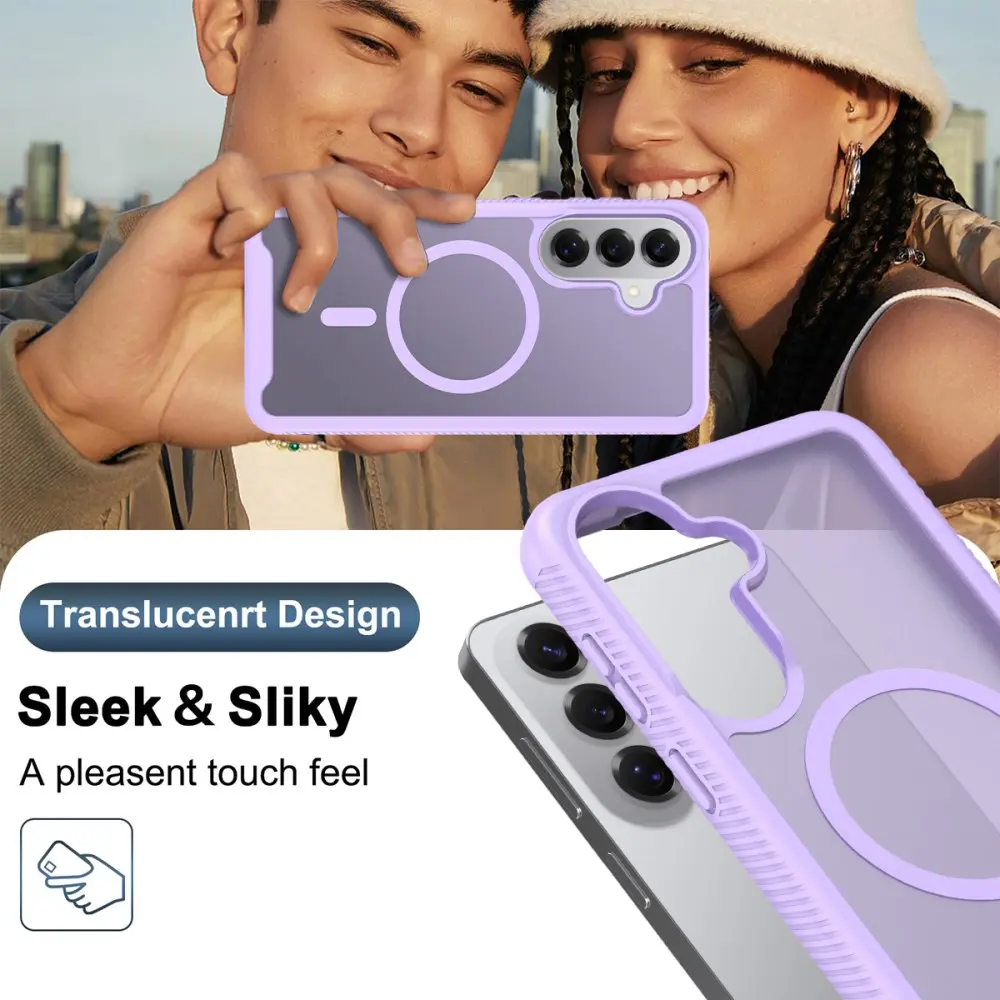 Samsung Galaxy S26 Hoesje Full Protect 360° Cover met MagSafe Matte Paars afbeelding 5