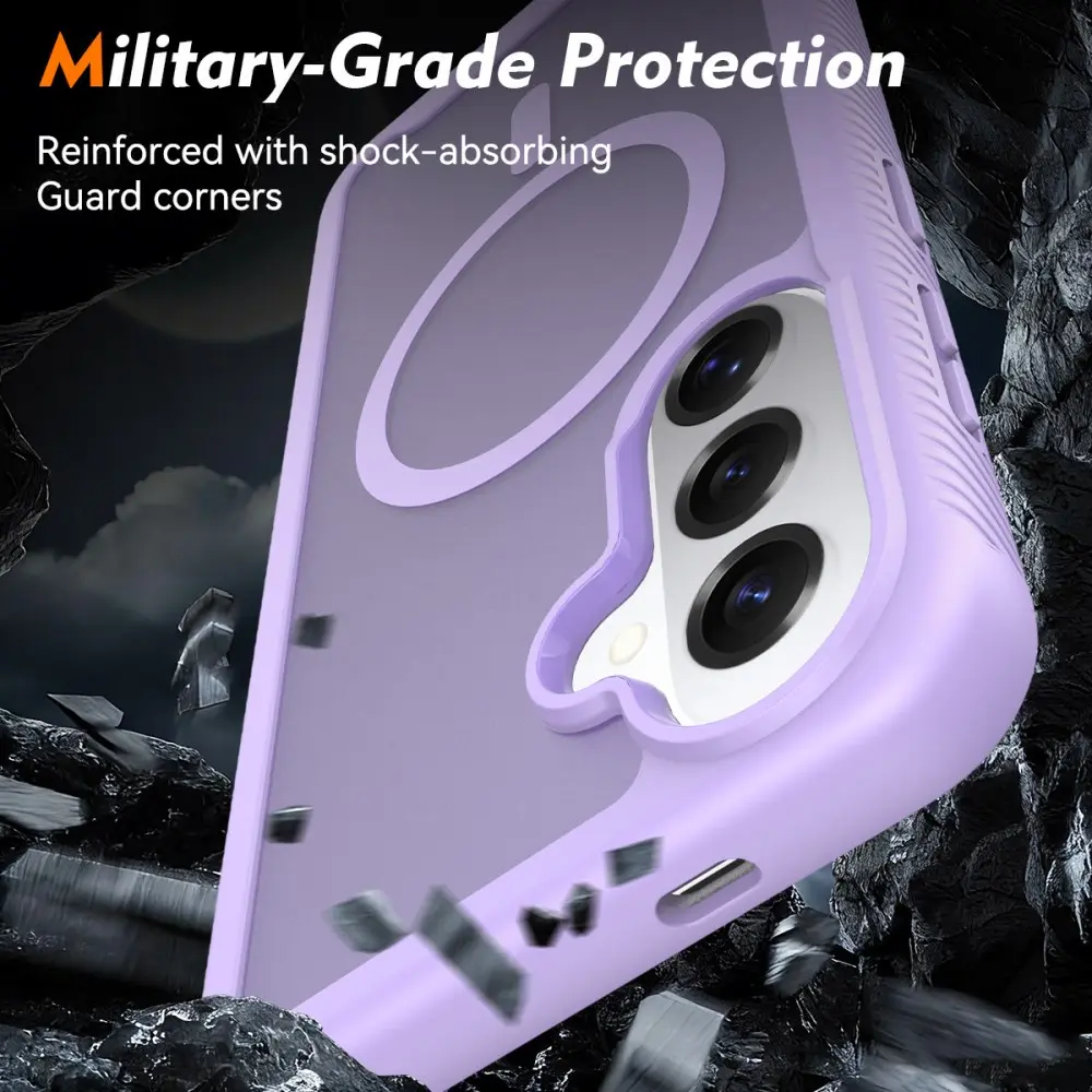 Samsung Galaxy S26 Hoesje Full Protect 360° Cover met MagSafe Matte Paars afbeelding 3