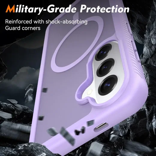 Samsung Galaxy S26 Hoesje Full Protect 360° Cover met MagSafe Matte Paars afbeelding 3