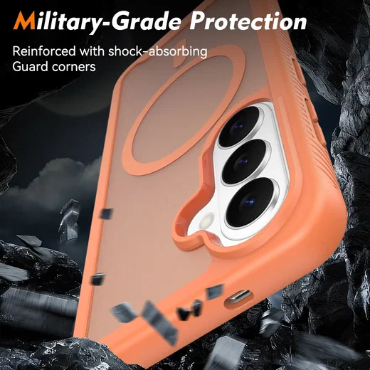 Samsung Galaxy S26 Hoesje Full Protect 360° Cover met MagSafe Matte Oranje afbeelding 4