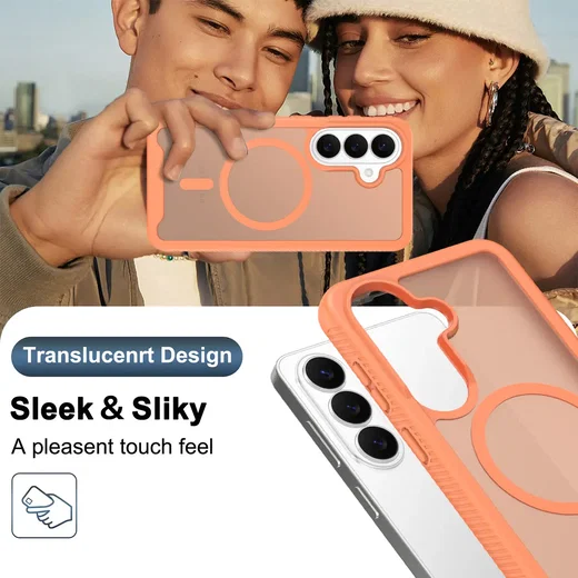 Samsung Galaxy S26 Hoesje Full Protect 360° Cover met MagSafe Matte Oranje afbeelding 8