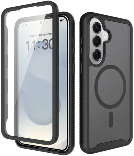 Samsung Galaxy S26 Hoesje Full Protect 360° Cover met MagSafe Matte Zwart afbeelding 6
